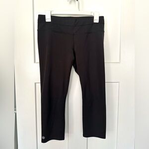 Athleta Black Capri Leggings with Back Zipper, Size M